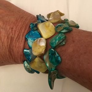 Triple String Aqua Bracelet